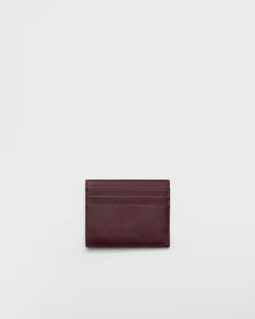 Prada Purple Logo Plaque Cardholder for men