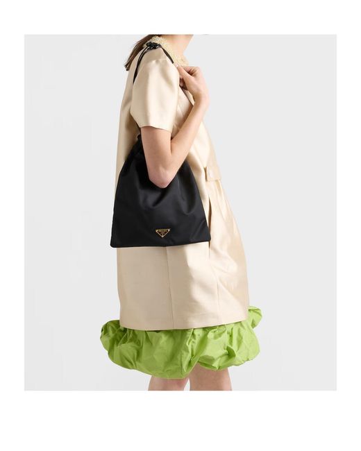 Prada Black Drawstring Clutch