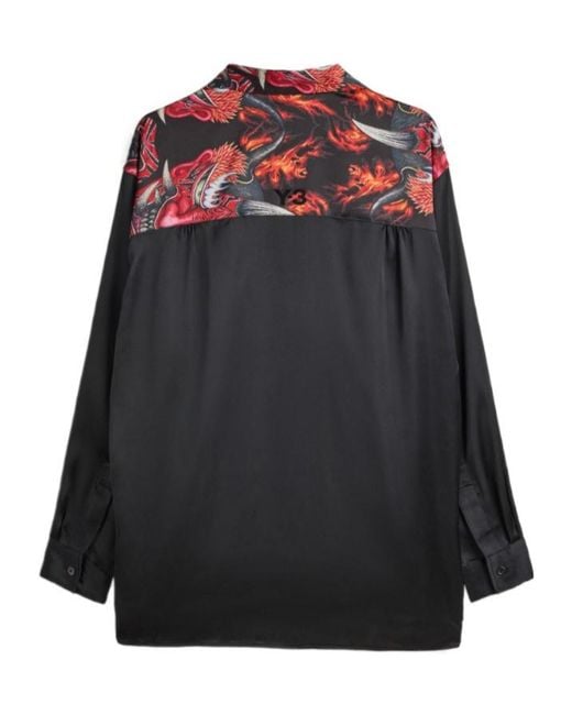 Y-3 Green Satin Graphic Shirt for men