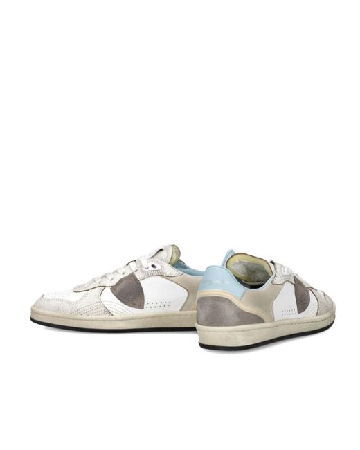 Philippe Model White Logo Patch Lace-Up Sneakers