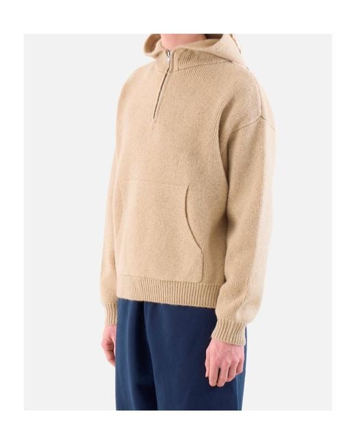 Stussy Blue Stüssy Wool Quarter-Zip Sweater Hoodie for men