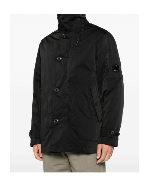 C P Company Black Buttoned Jacket for men