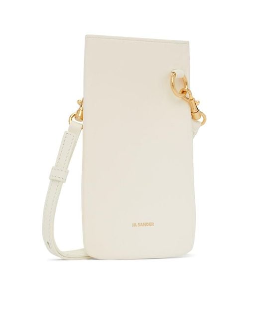 Jil Sander White Rectangular-Shaped Neck Phone Holder