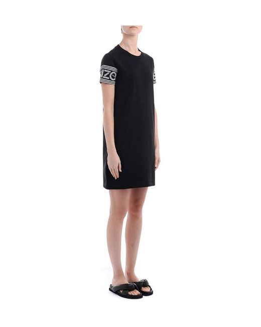 KENZO Black Logo Sleeve T-Shirt Dress