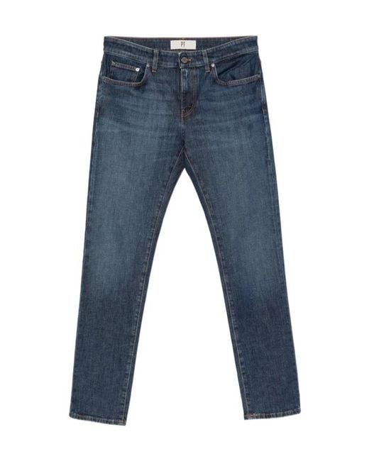PT01 Blue Belt Loop Jeans for men