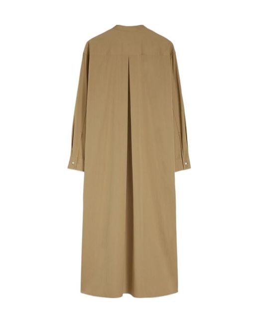 Jil Sander Natural Long-Sleeved Poplin Shirt Dress