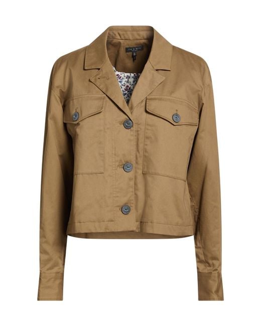 Rag & Bone Natural Solid Lapel Long Sleeve Jacket