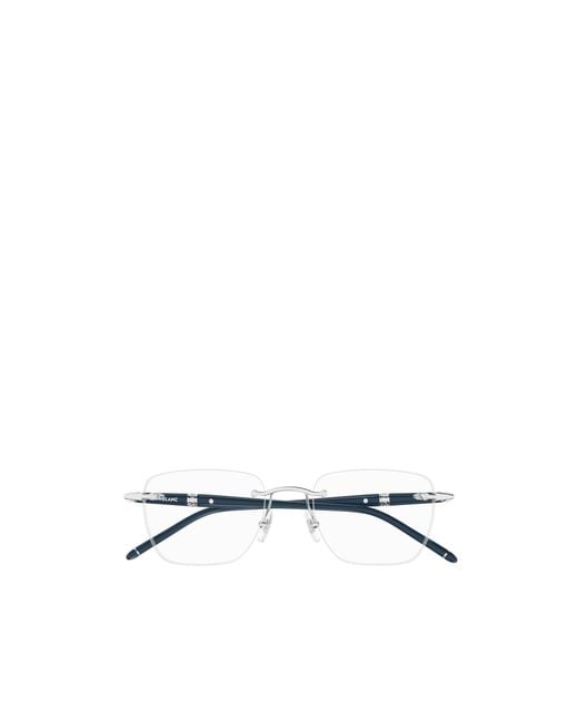 Montblanc White Eyewear Square Frame Glasses for men