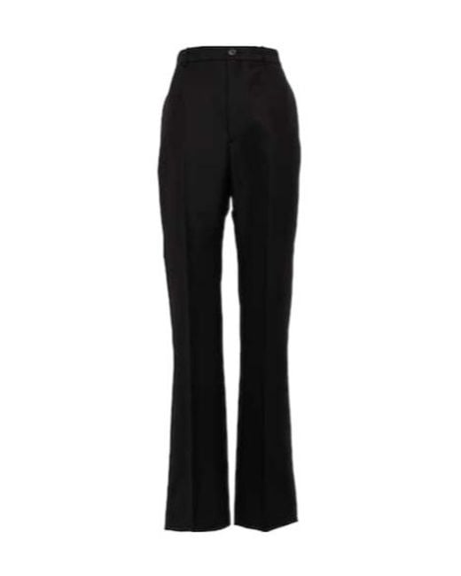 Balenciaga Black High-Rise Virgin Wool Pants