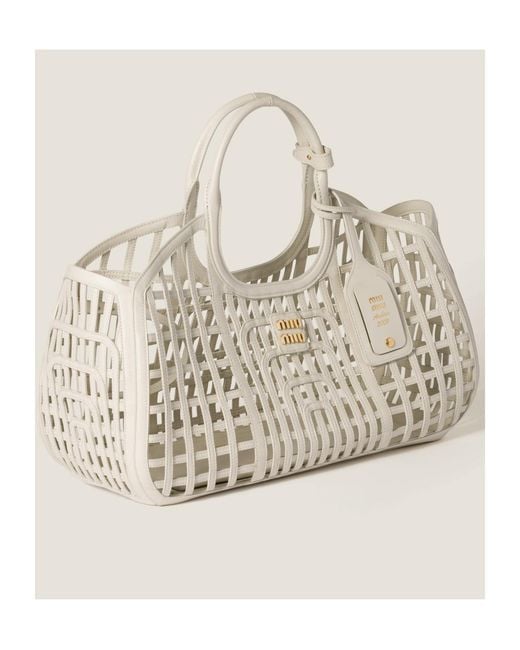 Miu Miu Metallic Leather Basket