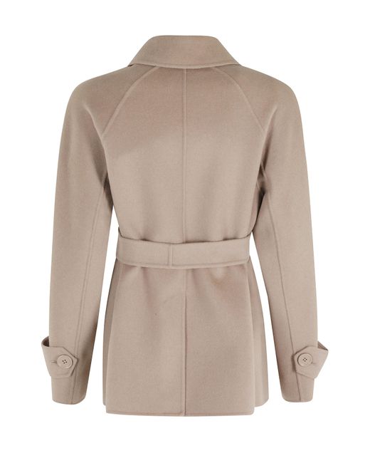 Max Mara Brown 'S Louise Double Breasted Short Belted Jacket