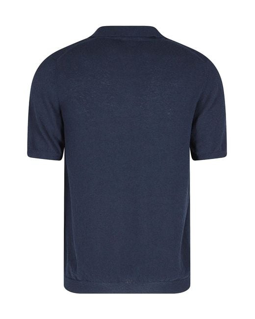Roberto Collina Blue Short-Sleeved Polo Shirt for men