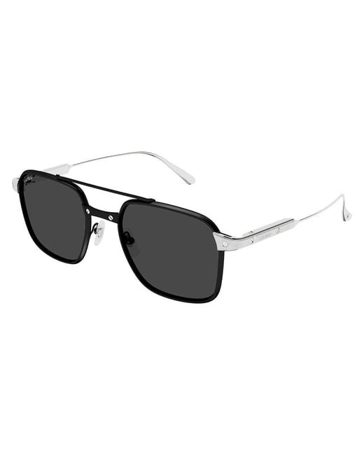 Cartier Black Square Frame Sunglasses for men