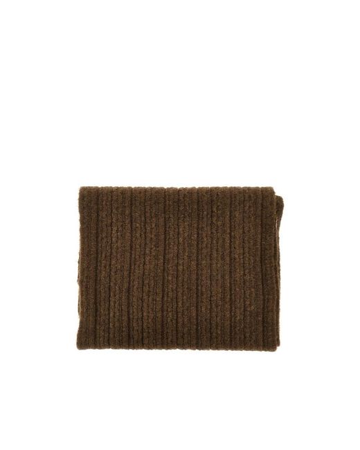 MM6 by Maison Margiela Brown Numeric Patch Ribbed Scarf for men