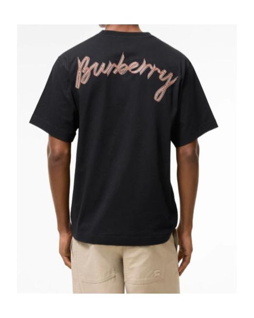 Burberry Black Logo Cotton T-Shirt for men