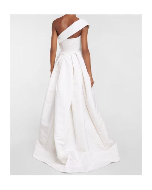 Vivienne Westwood White Bridal Freyja One-Shoulder Silk Gown