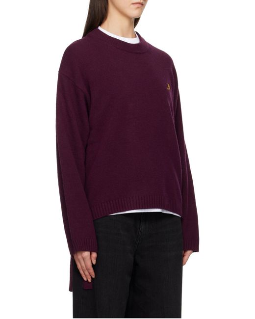 Ganni Purple Crewneck Drawstring Jumper