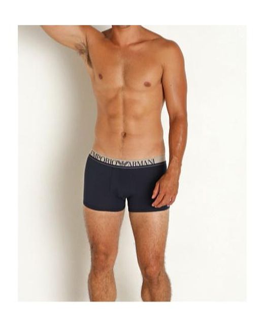 Emporio Armani Blue Logo Boxer Briefs for men