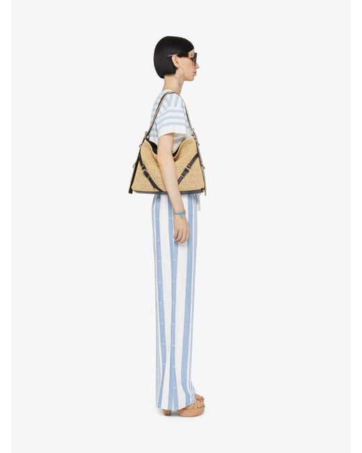 Givenchy Blue Striped Motif Drawstring Trousers
