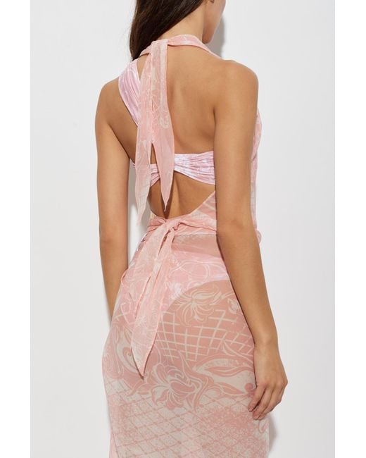 Balmain Pink Tie-Front Top