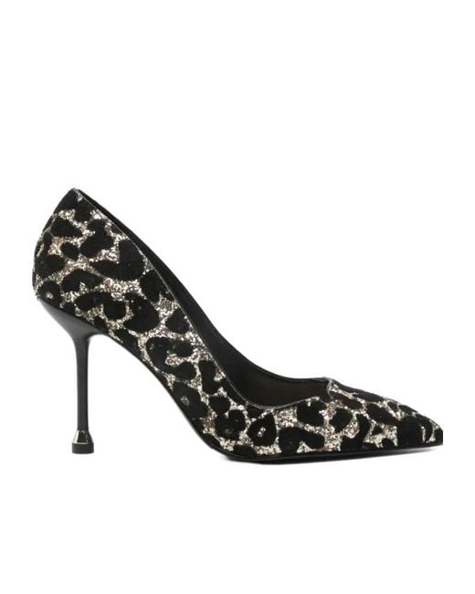 Liu Jo Black Glitter Leopard Pumps