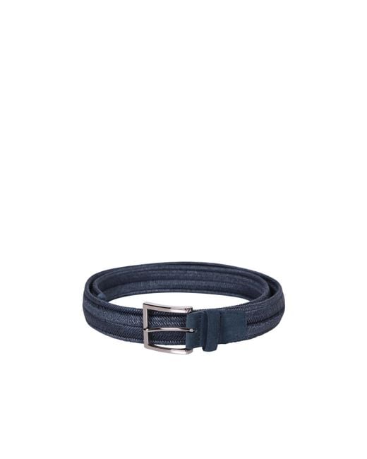 Orciani Blue Buckle Woven Belt for men