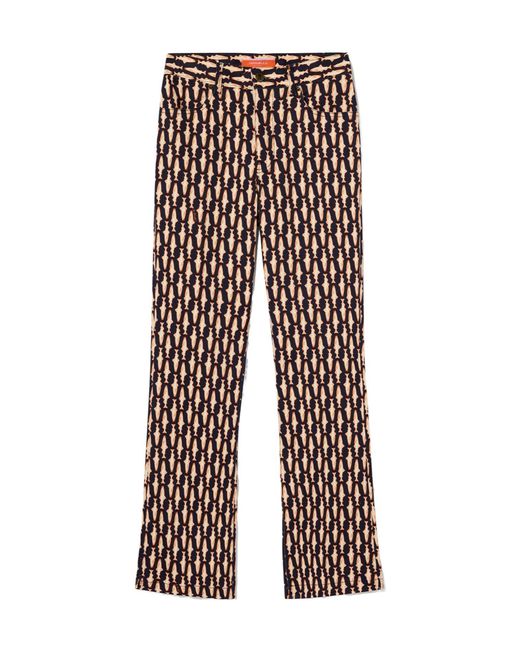 LaDoubleJ Multicolor Geometric-Print Flare Jeans