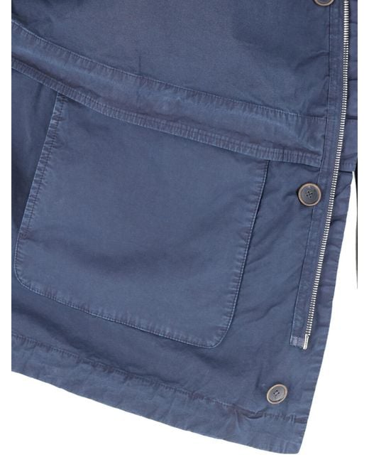 RANRA Blue Zip Pocket Hooded Jacket for men