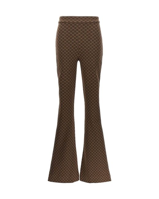 Balmain Brown Mini Monogram Knit Trousers
