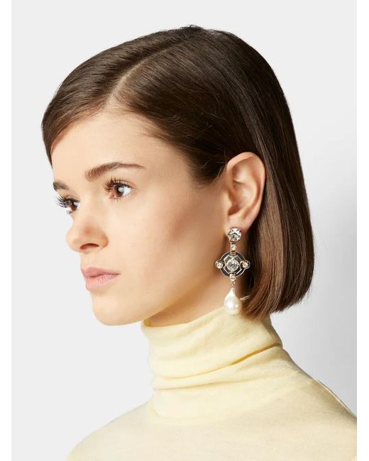 Roger Vivier White Disco Earrings