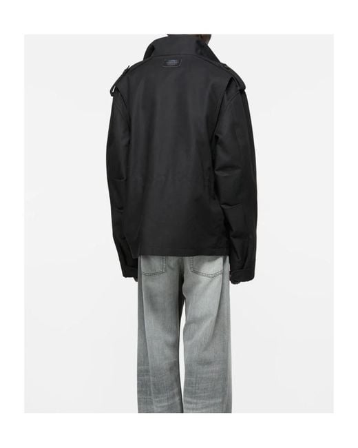 Acne Black Cotton Satin Blouson Jacket for men