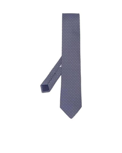 Ferragamo Blue Gancini Print Tie for men