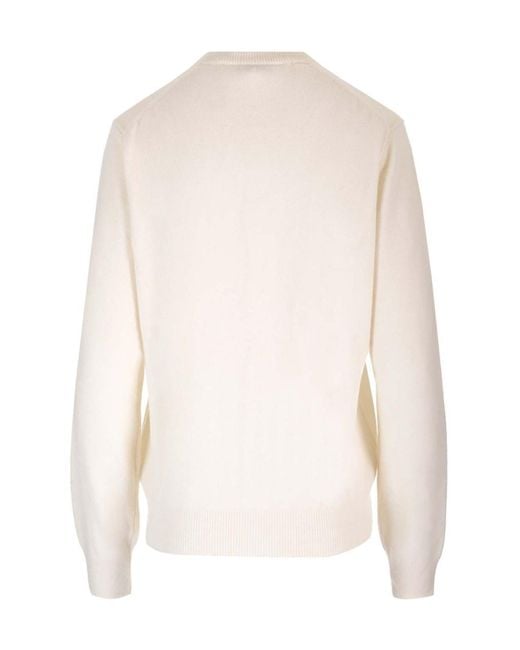 COMME DES GARÇONS PLAY White Comme Des Garçons Play Logo Patch Knitted Cardigan for men