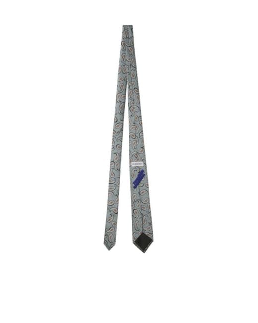 Burberry White Paisley-Print Tie for men