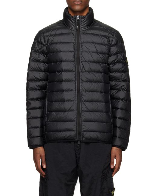 Stone Island Blue Compass-Badge Quilted Jacket for men