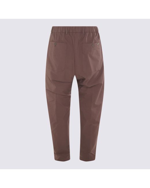 Herno Brown Drawstring Pleated Trousers for men