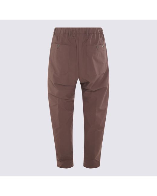 Herno Brown Drawstring Pleated Trousers for men