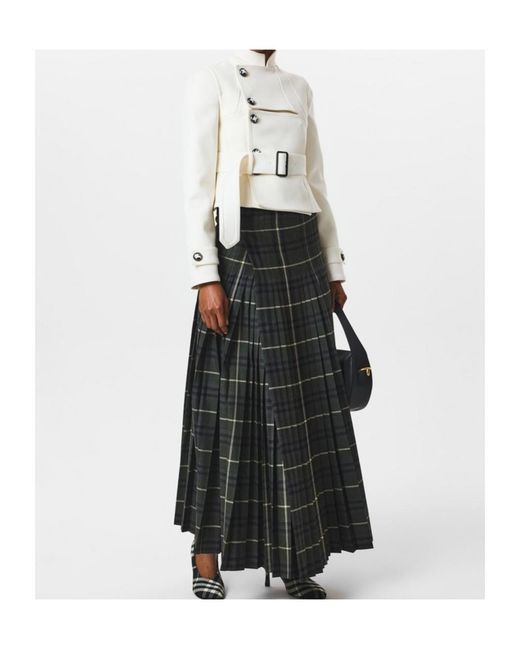 Burberry White Stretch Cotton Blend Tailored Jacket