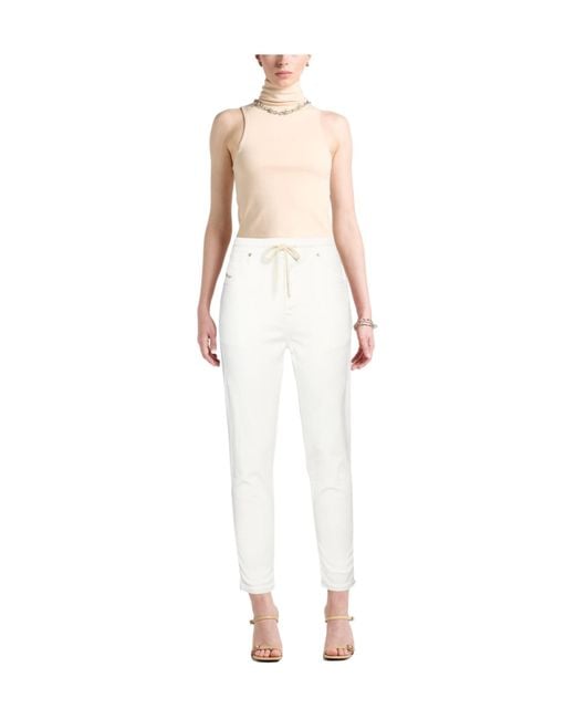 DIESEL White Tapered Long Pants