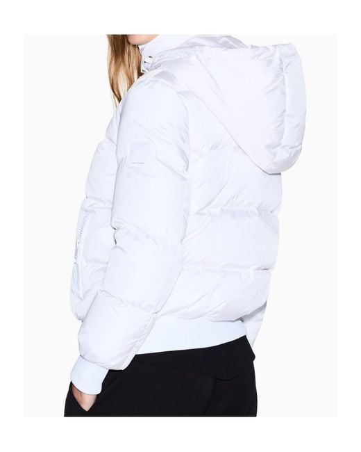 ARMANI EXCHANGE White Zip-Up Puffer Jacket