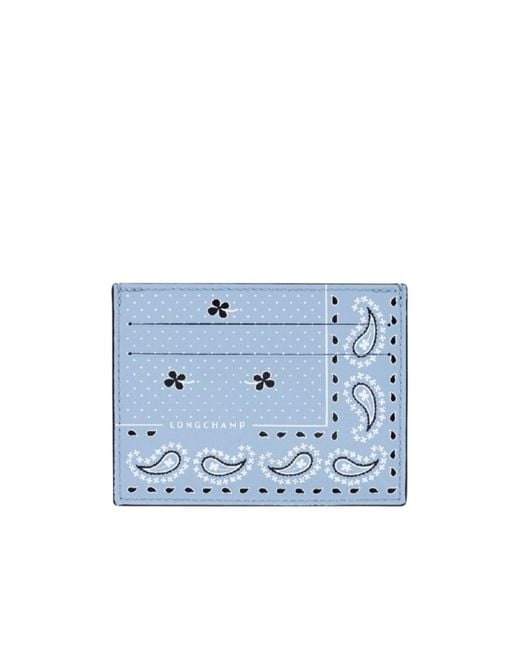 Longchamp Blue Pocket Card Holder for men