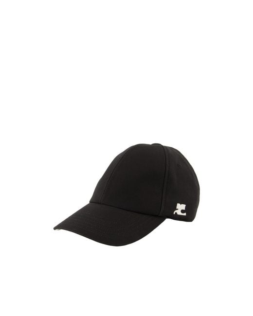 Courreges Black Logo-Embroidered Cotton Cap for men