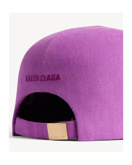 Balenciaga Purple Logo Embroidered Baseball Cap