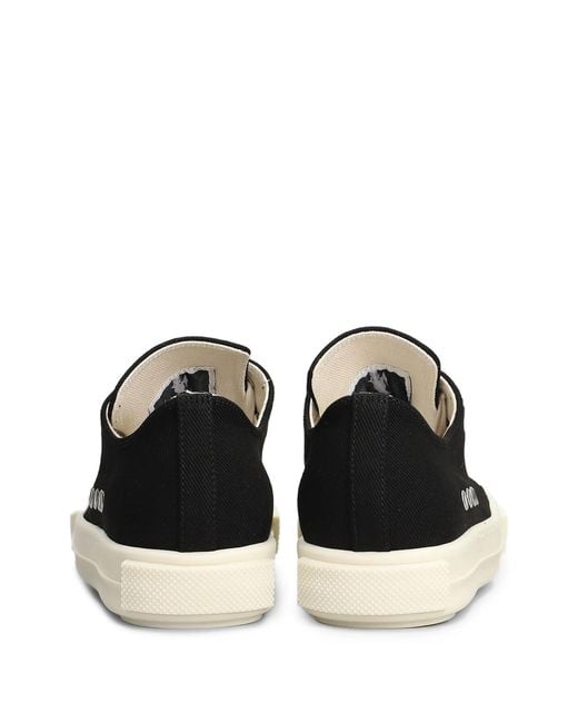 Rick Owens Black Extreme Eyelet-Detail Sneakers