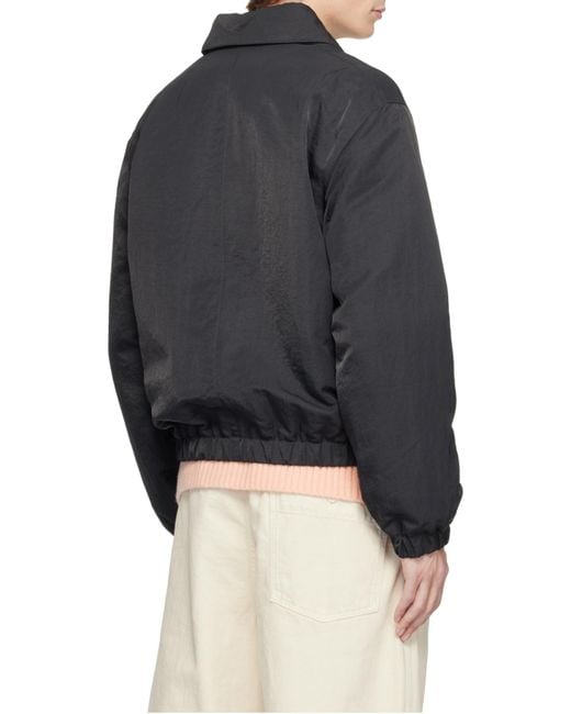 AMI Black Logo Embossed Zipped Jacket for men