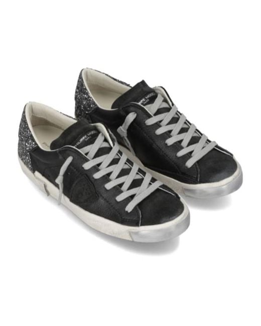 Philippe Model Black Prsx Glitter Sneakers