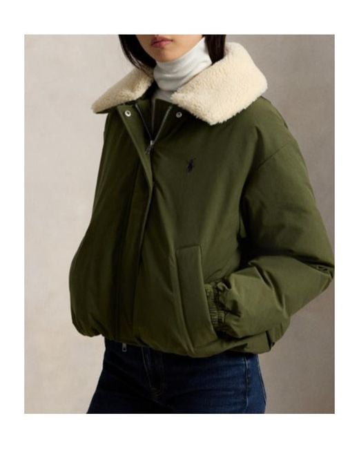 Polo Ralph Lauren Green Long-Sleeved Down Jacket