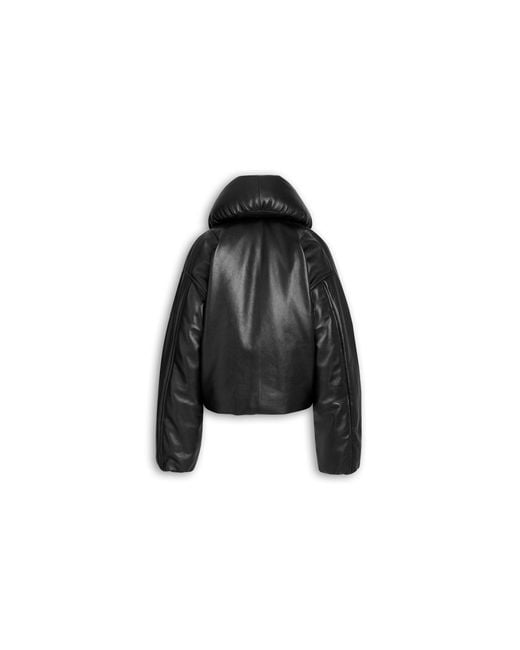 Alaïa Black Padded Leather Bomber Jacket