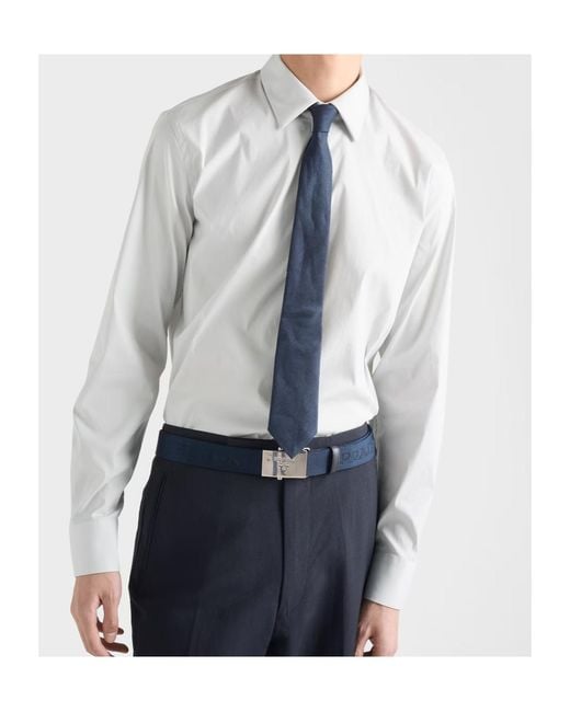 Prada White Stretch-Cotton Shirt for men