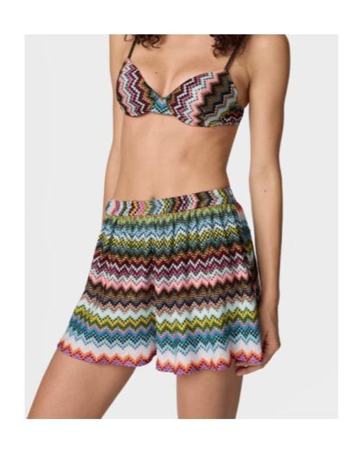 Missoni Multicolor Pixelated Zigzag Motif Shorts